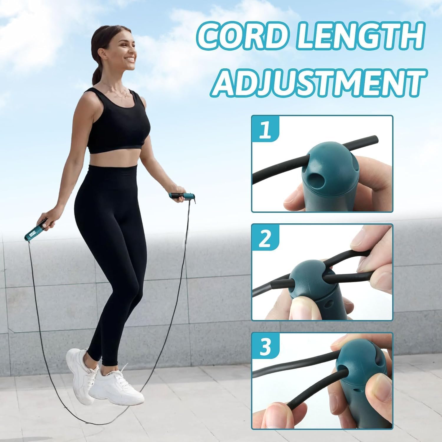 Magica Popcorn Ropeless Skipping Rope,Cordless Skipping Rope for Adults,Smart Digital Gravity Ball Jump Rope,Cordless Jump Rope with Counter,Weighted Skipping Rope without Rope for Home